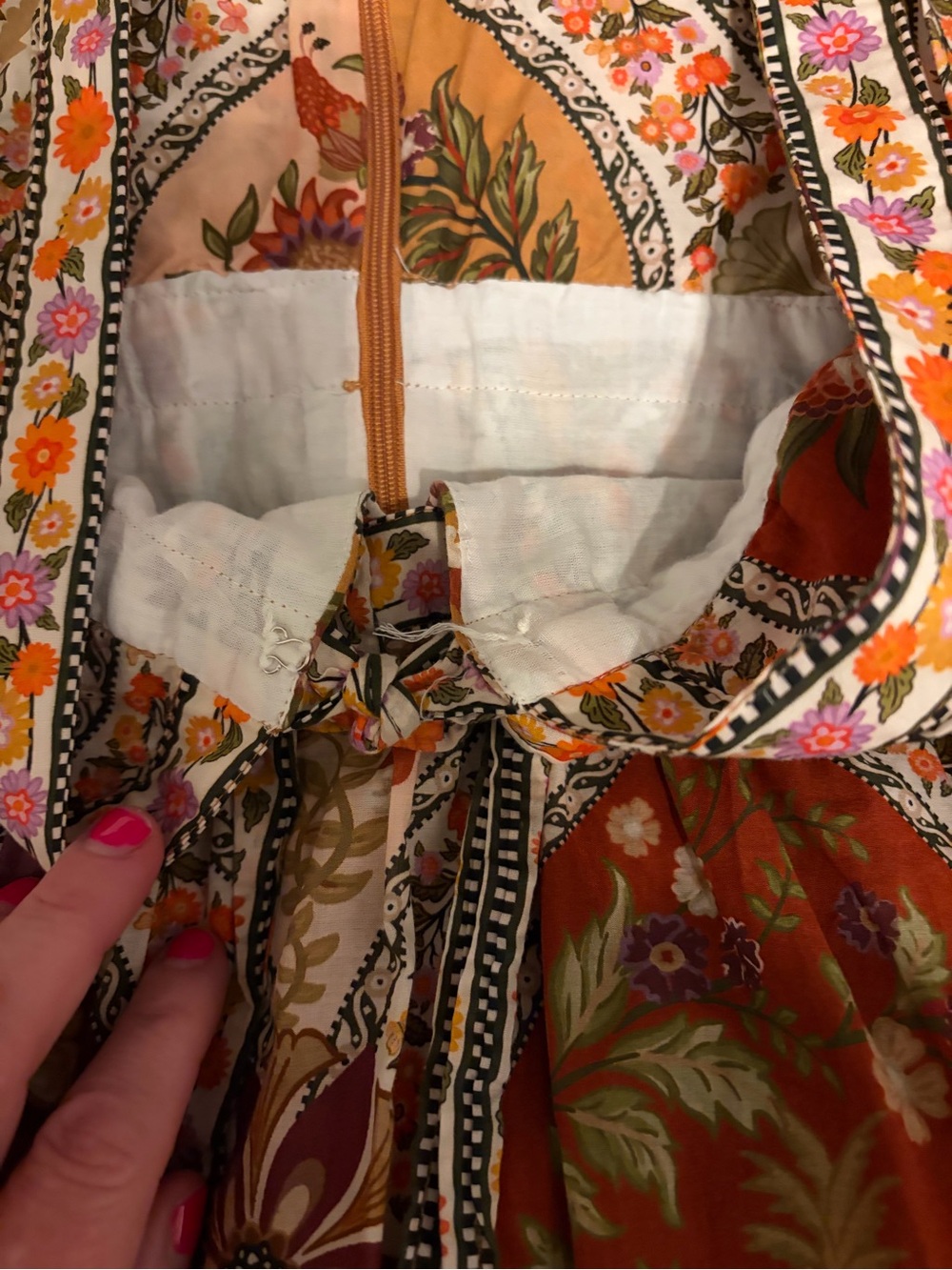 FARM Rio Multi-Color Boho Mini Dress with Puff Sleeves - Picture 4 of 7